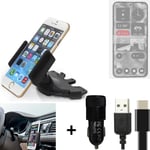 CD slot bracket for Nothing 2 + CHARGER Car Radio holder Universal Smartphone