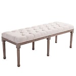 Homcom Bed End Side Chaise Lounge Sofa Stool Padded Beige