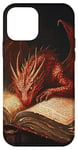 iPhone 12 mini Aesthetic Gothic Red Dragon Reading Book Painting Bookish Case