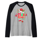 Mr and Mrs Claus Santa Couples Retro Groovy Christmas Lights Raglan Baseball Tee