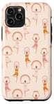 iPhone 11 Pro Boho Yoga Women and Rainbows Pattern in Pastel Pink Orange Case