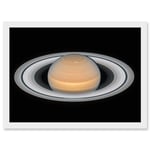 Hubble Space Telescope Image Saturn Opposition 2018 Portrait Of Opulent Ring World Solar System Gas Giant Planet Art Print Framed Poster Wall Decor