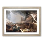 Course Of The Empire Destruction By Thomas Cole Classic Painting Framed Wall Art Print, Ready to Hang Picture for Living Room Bedroom Home Office Décor, Oak A2 (64 x 46 cm)