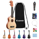 Donner Ukulélé pour Débutant Soprano Ukulélé Kit 21 pouces Adulte avec Sac Sangle Tuner, Online Leçon, Couleur Naturelle