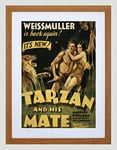 Wee Blue Coo Ad Movie Film Tarzan Mate Jane Weissmuller Jungle Lion Framed Wall Art Print