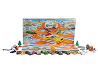 Hot Wheels Toy Cars, 2024 Advent Calendar, 8 Hot Wheels 1:64 Scale Cars, 16 Winter-Themed Accessories behind 24 Numbered Doors & a Playmat, HTG00