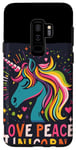 Coque pour Galaxy S9+ Licorne ludique avec des couleurs d'amour