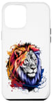 Coque pour iPhone 12 Pro Max Majestic Lion Roaring Colors Art – Graphique animé de la faune