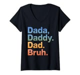 Womens Dad Daddy Papa Father's Day Gift for Dad from Daughter Son V-Neck T-Shirt