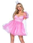 Frosted Organza Babydoll - Tornerose Inspirert Rosa Kostymekjole til Dame