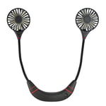 Mini USB Portable Fan Neck Fan Neckband with Rechargeable Battery Small Desk Fans Handheld Air Cooler Conditioner for Room-Black
