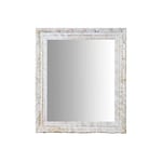 Biscottini Miroir Mural Salle de Bain et Chambre 66x76x5 cm | Miroir d'entrée Murale avec Crochets | Miroir Blanc