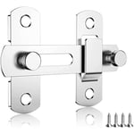 Ccykxa - Loquet Porte, Loquet Porte Coulissante Inox, Targette de Porte, Verrou Porte Interieure, Avec 4 Vis, Convient pour Porte, Fenêtre, Jardin,