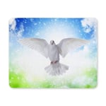 Holy Spirit Dove Flies in Blue Sky Bright Light Shines from Heaven Rectangle Non Slip Rubber Comfortable Computer Mouse Pad Gaming Mousepad Mat with Designs for Office Home Woman Man
