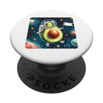 Casque d'astronaute d'avocat flottant dans l'espace Motif étoiles et planètes PopSockets PopGrip Interchangeable