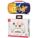 Manette SWITCH Filaire Nintendo Pikachu Electric Type Officielle + Sacoche Switch Pokemon - Pikachu vs. Dracaufeu