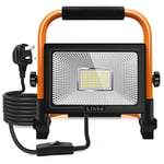 Linke 35W LED Work Light 3000LM Job Site Light 6500K Portable Floodlight Super Bright Construction Lights IP66 Waterproof Work Light with 3.5m Wire Plug for Workshop, Garage, Garden