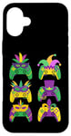 Coque pour iPhone 16 Plus Mardi Gras Manette de Jeu Vidéo Jester Chapeau Gamers Enfants