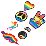 Rainbow Iron On Patches For Clothing Lgbt Flag Gay Pride Embroid G