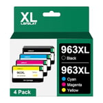 LOFBLAT 963XL 963 XL Cartouches d'encre Remplacement pour HP 963XL pour HP OfficeJet Pro 9010 9012 9014 9015 9020 9016 9018 9022 9025 9019 (1 Noir 1 Cyan 1 Jaune 1 Magenta, 4Pack)