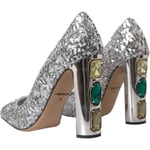 Chaussures Dolce & Gabbana À Talons En Sequins Argentés EU37 / US6.5 1200USD