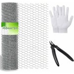 Grillage Poule 350mm x 2m Fil de Fer Galvanis Treillis Hexagonal avec Mini Pinces et Gants Idal pour Bricolage VHV