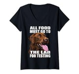 Womens Funny Chocolate Labrador Retriever The Lab Food Lab Mom Dad V-Neck T-Shirt