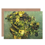 Artery8 Vincent Van Gogh Basket of Pansies Fine Art Greeting Card Plus Envelope Blank Inside