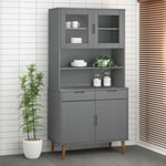 Maison Chic - Dessus de buffet Meuble de rangement molde Gris 90x35x100 cm Bois massif de pin 93267