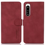 KHAZNEH Sony Xperia 5 IV 5G Anti-drop Wallet etui - Rød