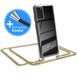 For Samsung Galaxy S20 Plus / 5G Phone Case with Lanyard Chain Gold