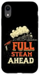 iPhone XR Cool Railroad with Full Steam Ahead Saying Costume Case