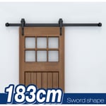 Haloyo - 183 cm Système De Porte Kit de Rail pour Porte Coulissante en Acier Noir