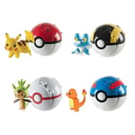 Best Trade 4 Pcs Pokemon Throw N Pop Poke Ball Med Actionfigur Leksaksset