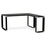 Bureau d'Angle Design "Hovik" Verre Noir