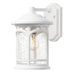 Applique Murale Extérieur Blanc Vintage Design IP44 E27 Verre Lampe D'Extérieur