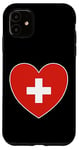 Coque pour iPhone 11 I Heart Switzerland – Fun Swiss Flag Heart