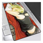 ITBT Fullmetal Alchemist Anime Extended XXL Mousepad, Speed ​​Gaming Mouse Mat, 800x300mm Large Anime Mousepad with Ant-Slip Rubber Base, 3mm Stitched Edge, for Computer PC, A