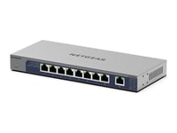 Netgear Gs108mx - Switch - Ohanterad - 8 X 10/100/1000 + 1 X 10 Gb Ethernet Sfp+ (Upplänk) - Skrivbordsmodell, Väggmonterbar - För Netgear Agm731f  Prosafe Agm731f, Agm732f, Agm734, Axm761, Axm762, Axm764