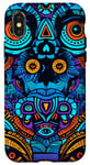 Coque pour iPhone X/XS Bleu Pop Art Ethnique IT Dead Lights Pattern --ar 9:16