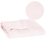 SPRINGOS® Filt 200x220 cm Mjuk varm pläd Ljusrosa filt Sicksack överkast pastell rosa