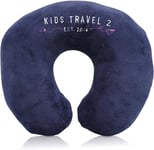 ADULT Kids Travel 2 Neck Pillow fleece surface Blue (1 Pillow)