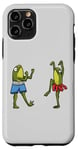 Coque pour iPhone 11 Pro Duo grenouille avec poses idiotes, grenouille amusante