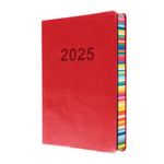 Collins Edge Rainbow 2025 Diary - A5 Day to Page Planner (with Appointments) - Red - (ED151.U15-25) - Daily Planner with Soft Touch Covers and Coloured Page Edges