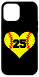 iPhone 12 Pro Max Softball Number 25 Jersey Funny Softball Heart Game Day Case