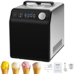 VEVOR 2L Sorbetière Automatique Turbine à Glace Sorbet Yaourt Crème Glacée Noir