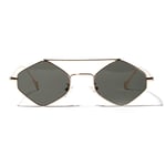Stainless Steel Loop Wire Polygonal Square Small Frame Diamond Sunglasses UV Protection Camera Outdoor Driving Universal Sun Glasses Eyewear (Color : C)