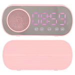 FM Radio Digital Clock LED Display Compact Alarm Clock Speaker 1600mAh