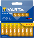 Varta Longlife Power AA-batterier 7042380 16-pakke (gul)