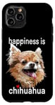 Coque pour iPhone 11 Pro Happiness Is Long Hair Chihuahua Chiwawa Maman Papa